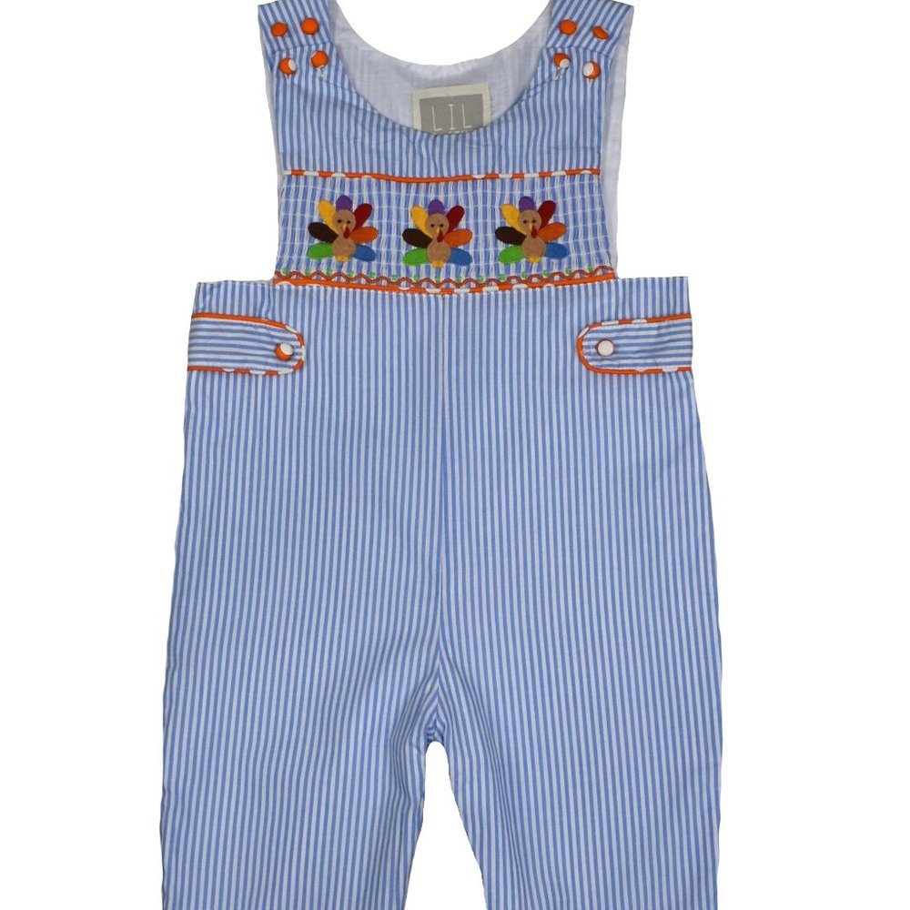 Turkey Smocked Shortalls